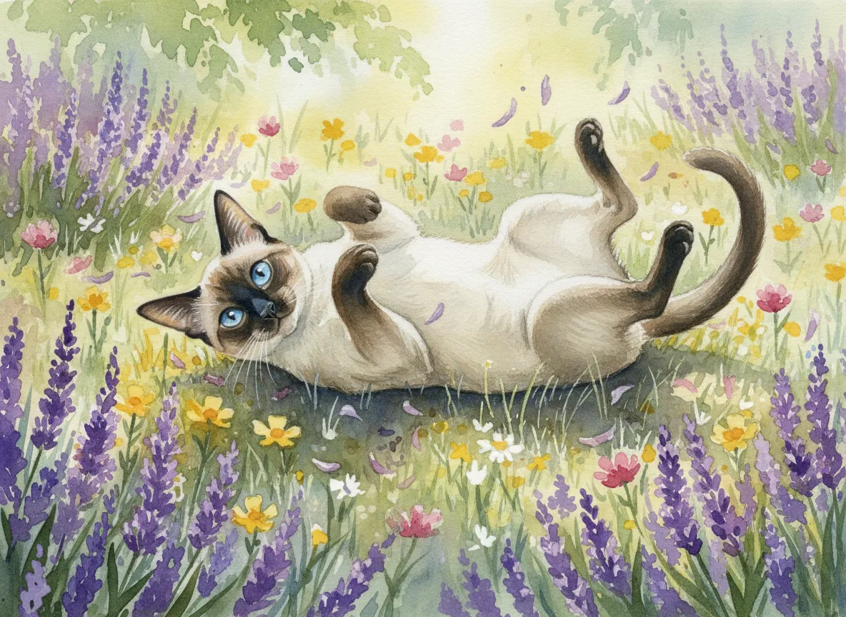 Siamese watercolor calendar month 5